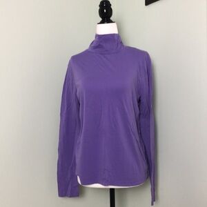 💚 M 💚 NWT Anthro Top Purple Turtleneck Long Sleeves​